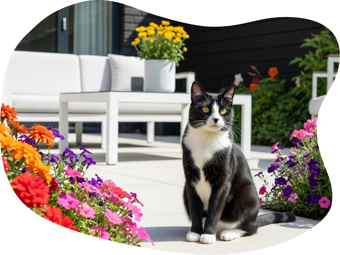 Kat in tuin