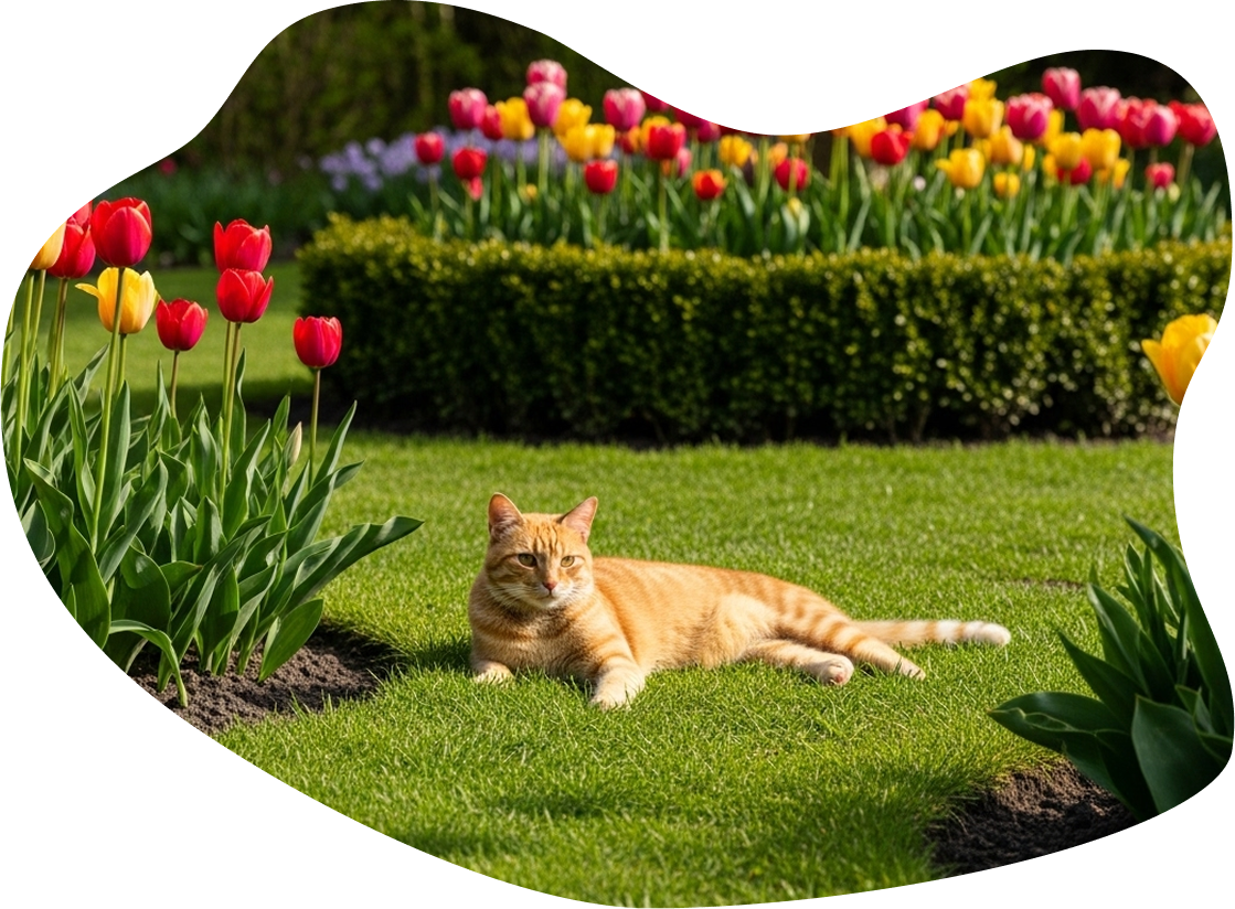 Kat in tuin