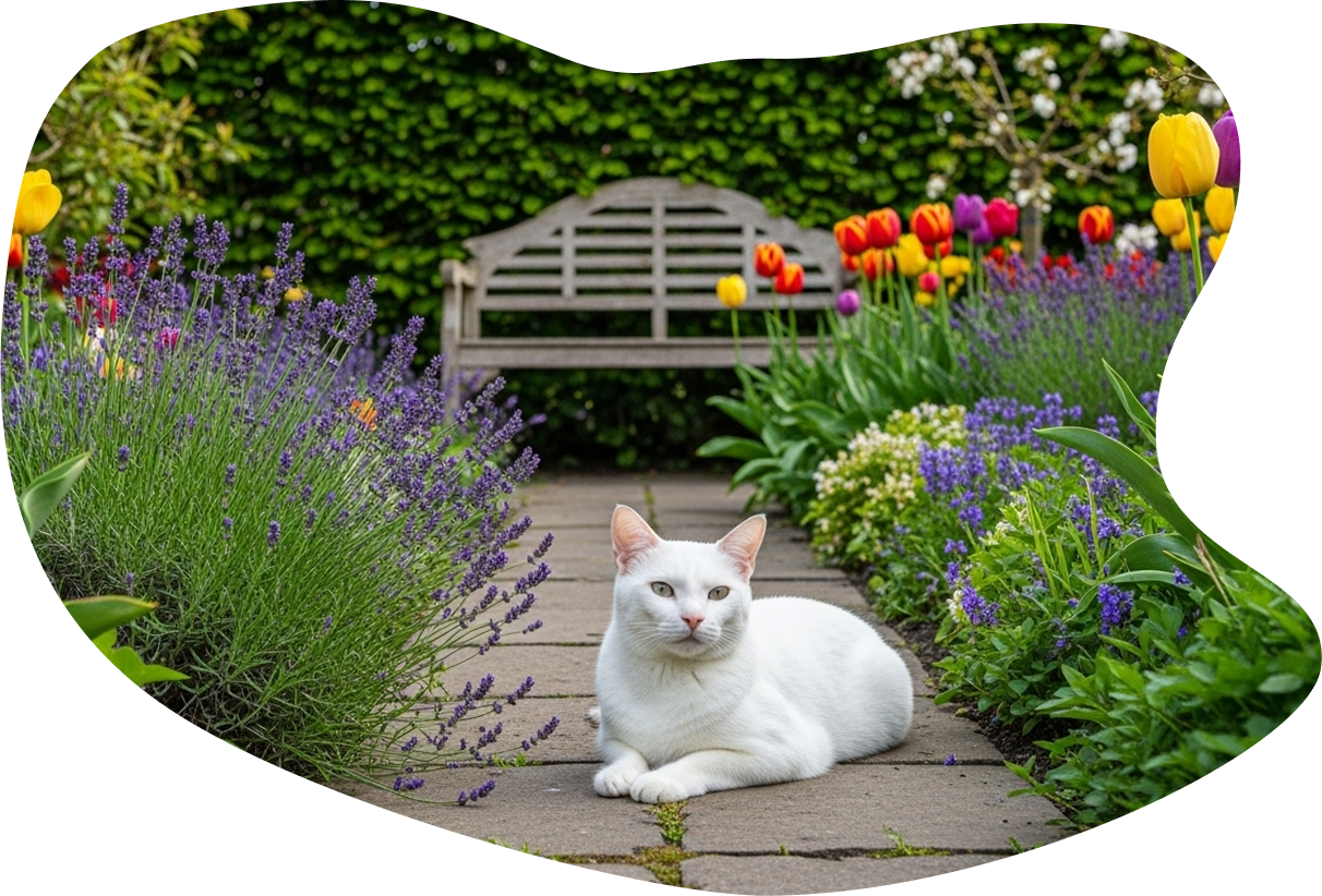 Kat in tuin